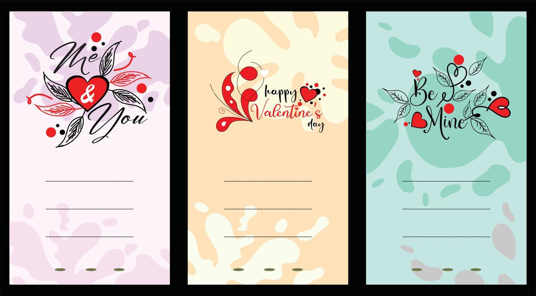 Card invitations. Valentines day. Love invitations. vector