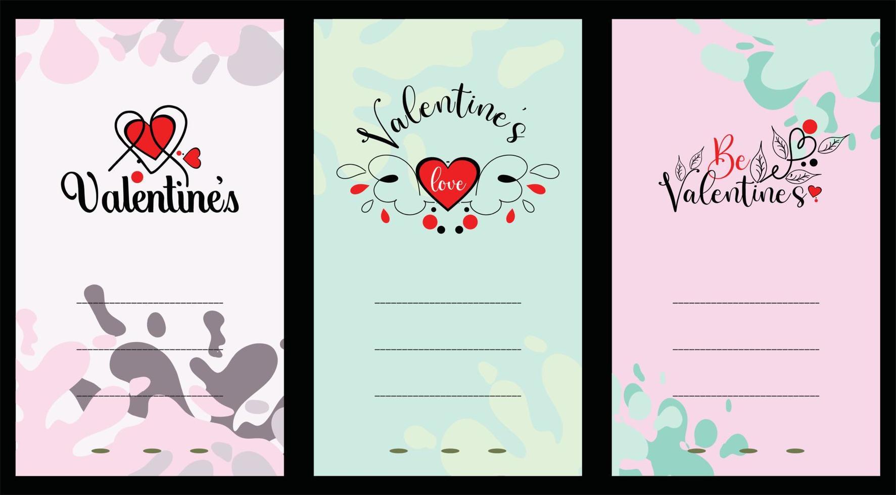 Card invitations. Valentines day. Love invitations. vector