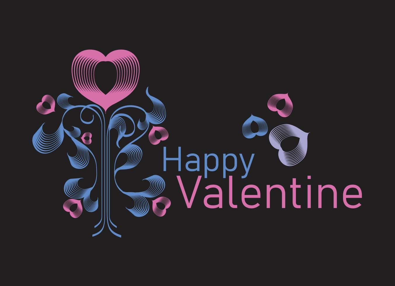 Black space. Valentine day. Decoration. vector
