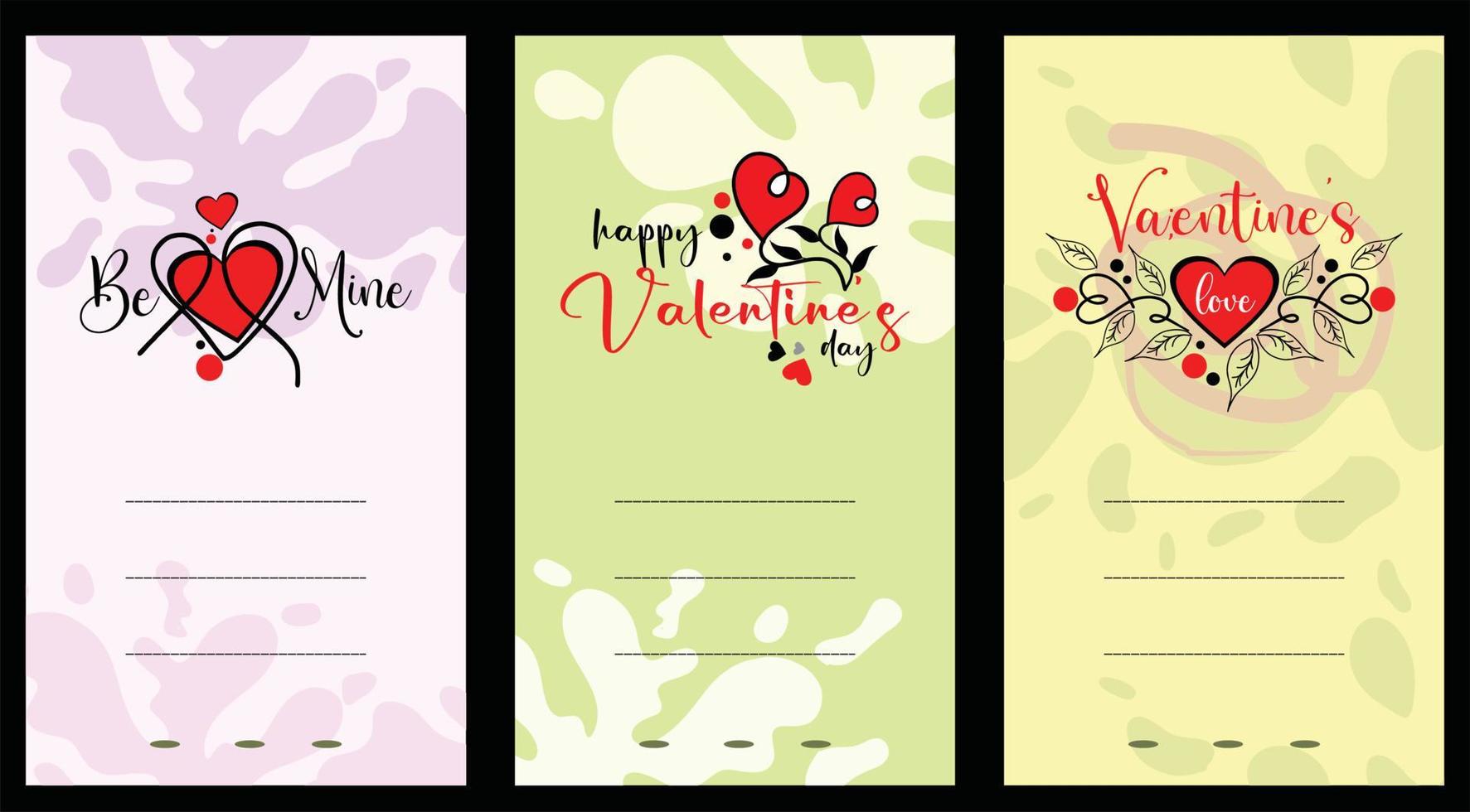 Card invitations. Valentines day. Love invitations. vector