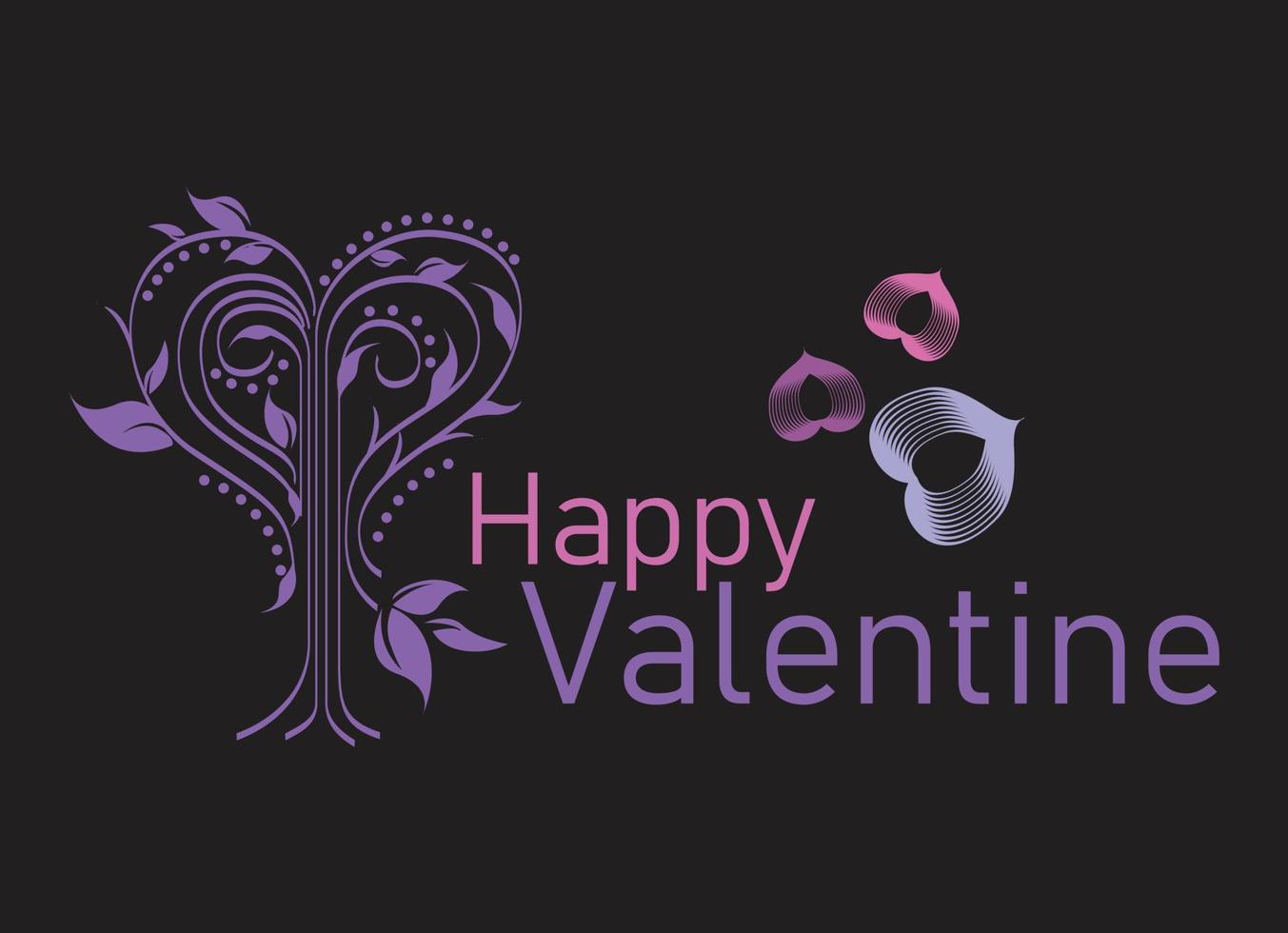 Black space. Valentine day. Decoration. vector
