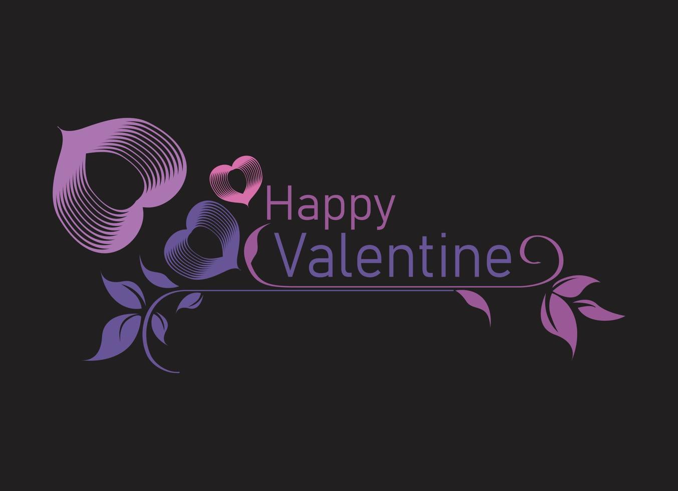 Black space. Valentine day. Decoration. vector