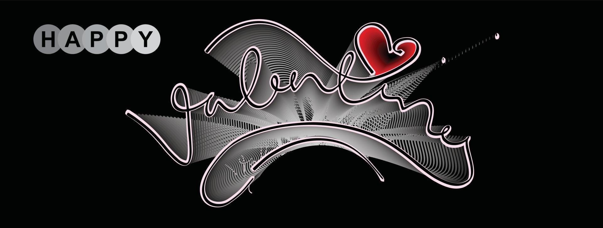 tipografía de caligrafía san valentín. feliz San Valentin. vector