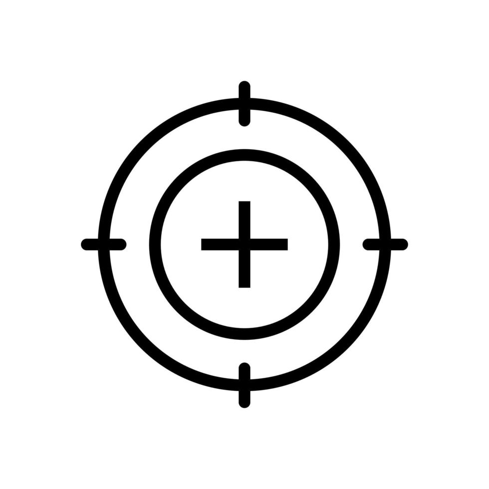 Rifle scope icon line isolated on white background. Black flat thin icon on modern outline style. Linear symbol and editable stroke. Simple and pixel perfect stroke vector illustration
