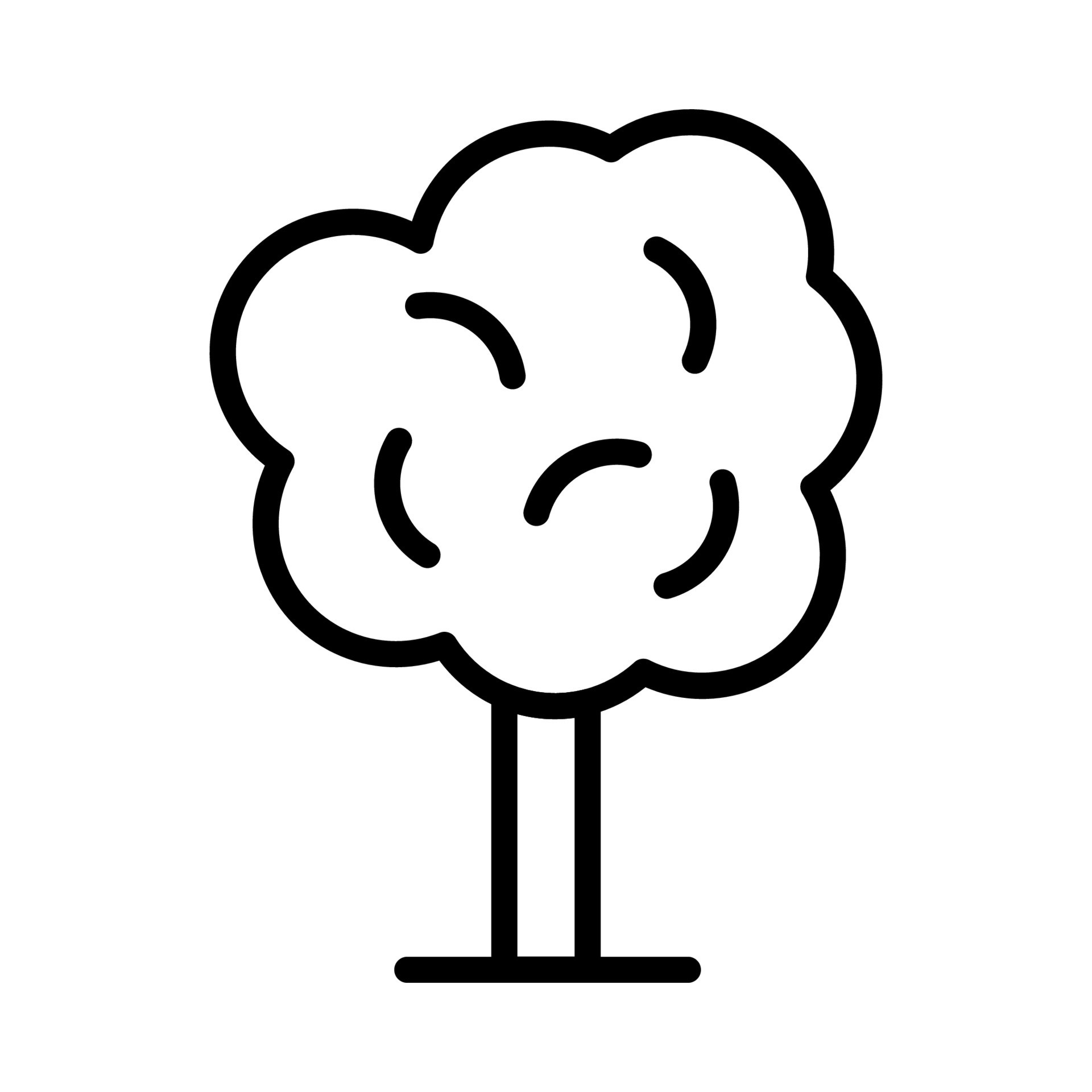 Tree icon line isolated on white background. Black flat thin icon on