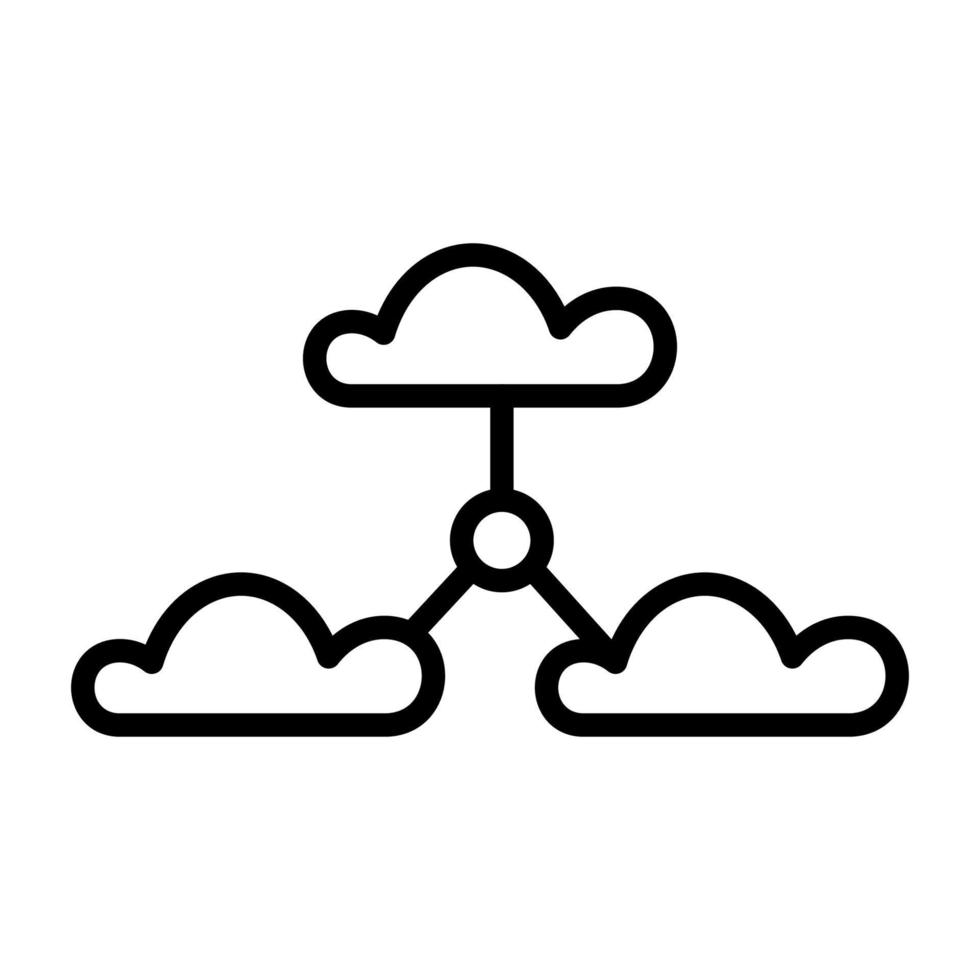 Clouding icon line isolated on white background. Black flat thin icon on modern outline style. Linear symbol and editable stroke. Simple and pixel perfect stroke vector illustration