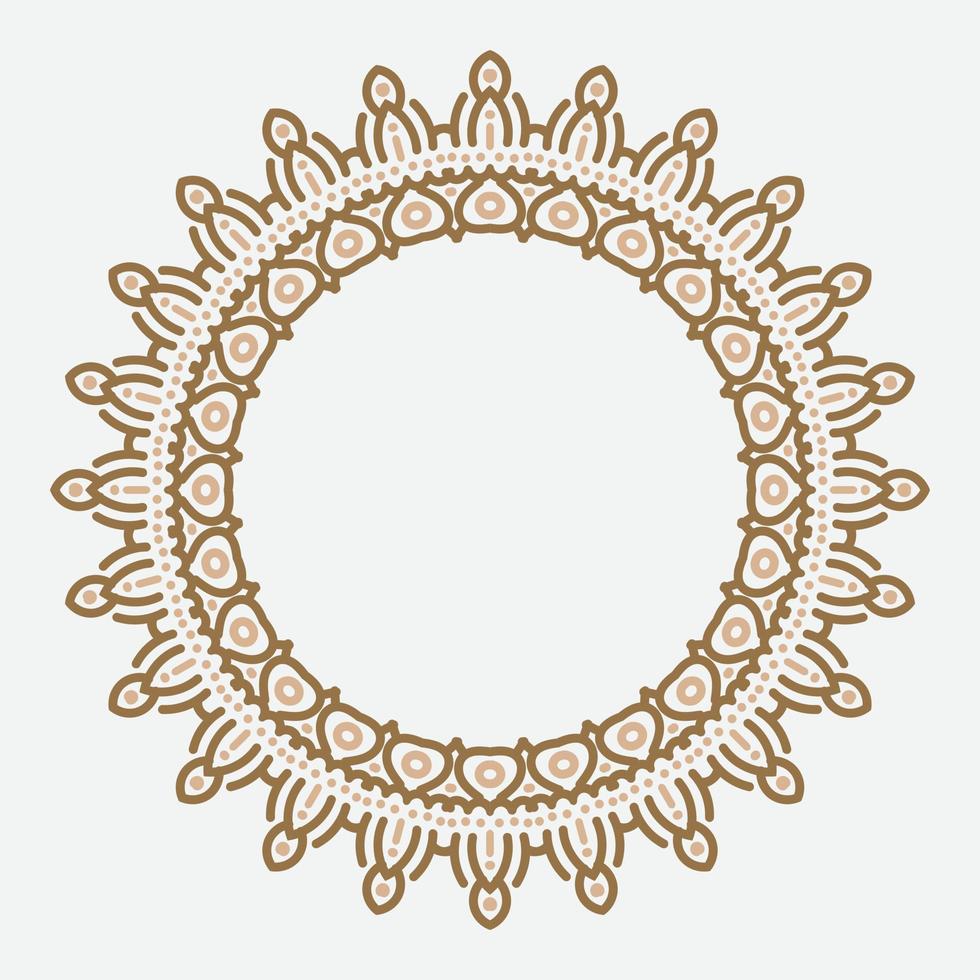 Decorative line art frame for design template. Elegant vector element Eastern style, place for text. Lace illustration for invitations and greeting card