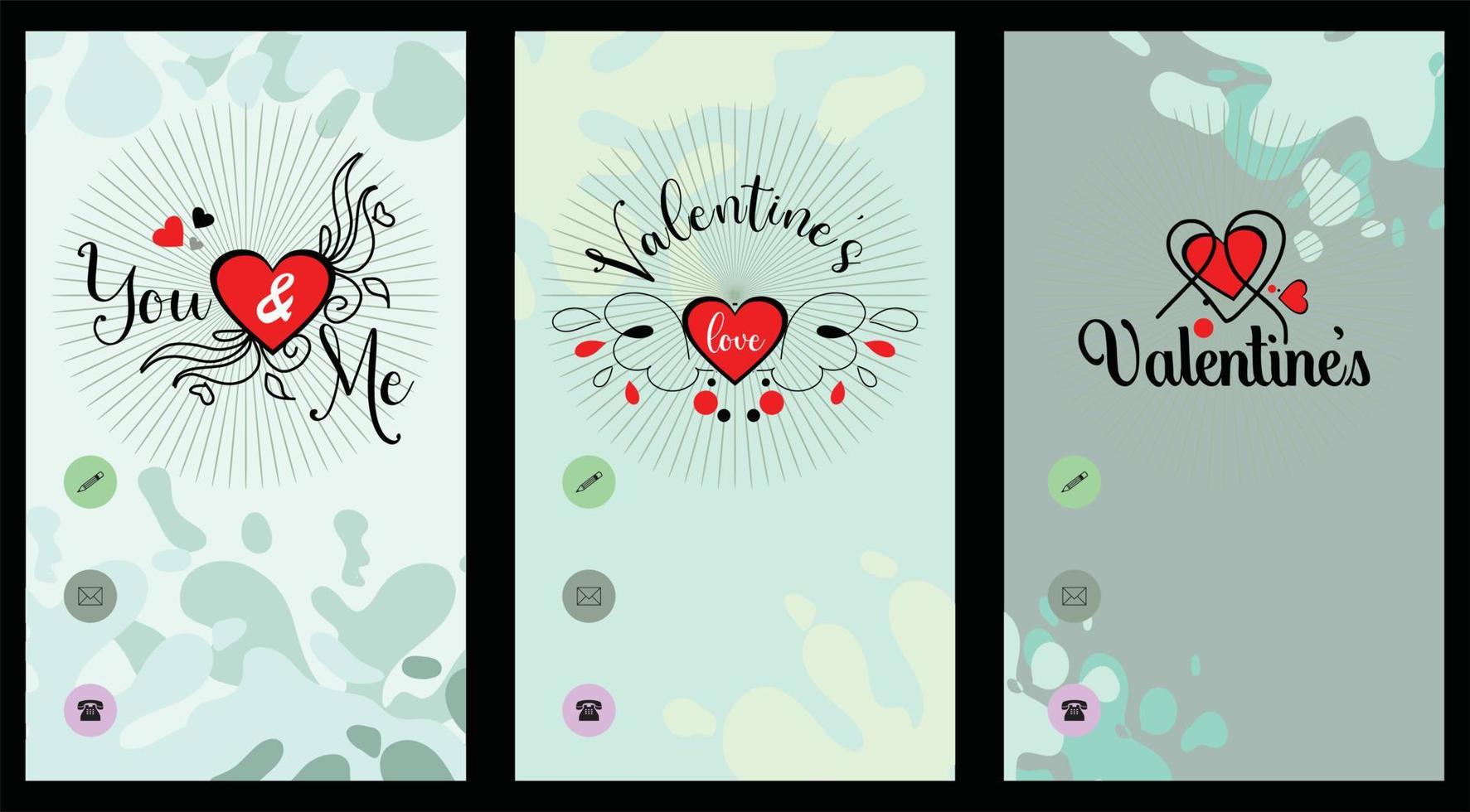 Card invitations. Valentines day. Love invitations. vector