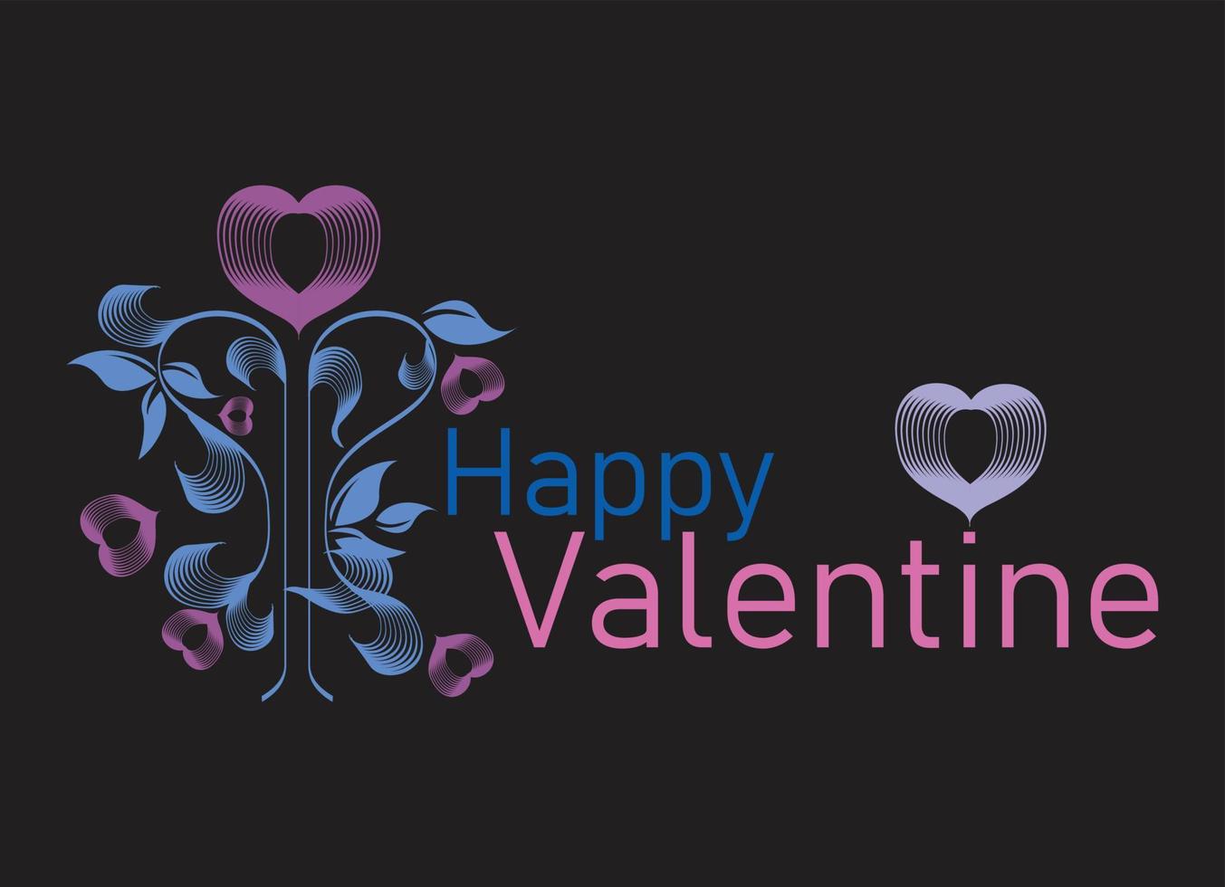 Black space. Valentine day. Decoration. vector