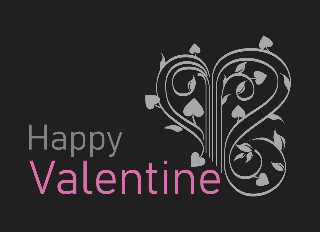 Black space. Valentine day. Decoration. vector