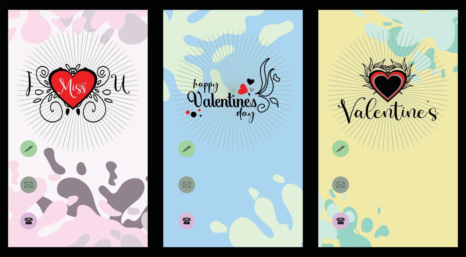 Card invitations. Valentines day. Love invitations. vector