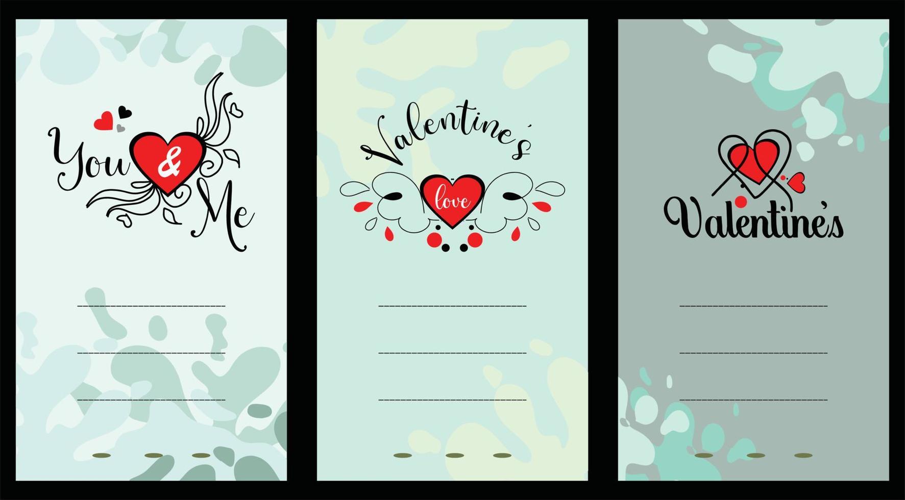 Card invitations. Valentines day. Love invitations. vector