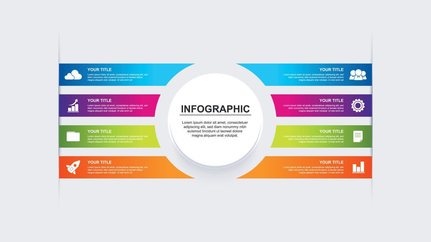 plantilla de infografía vectorial para presentación, educación, diseño web, folletos, folletos y negocios vector