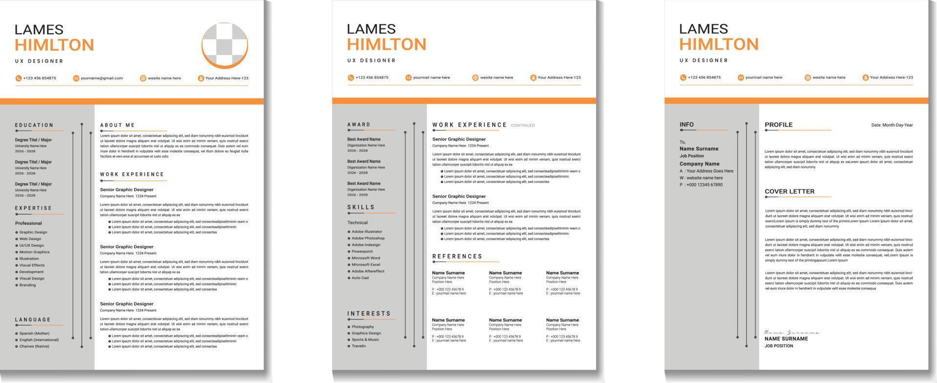 Modern Resume CV vector
