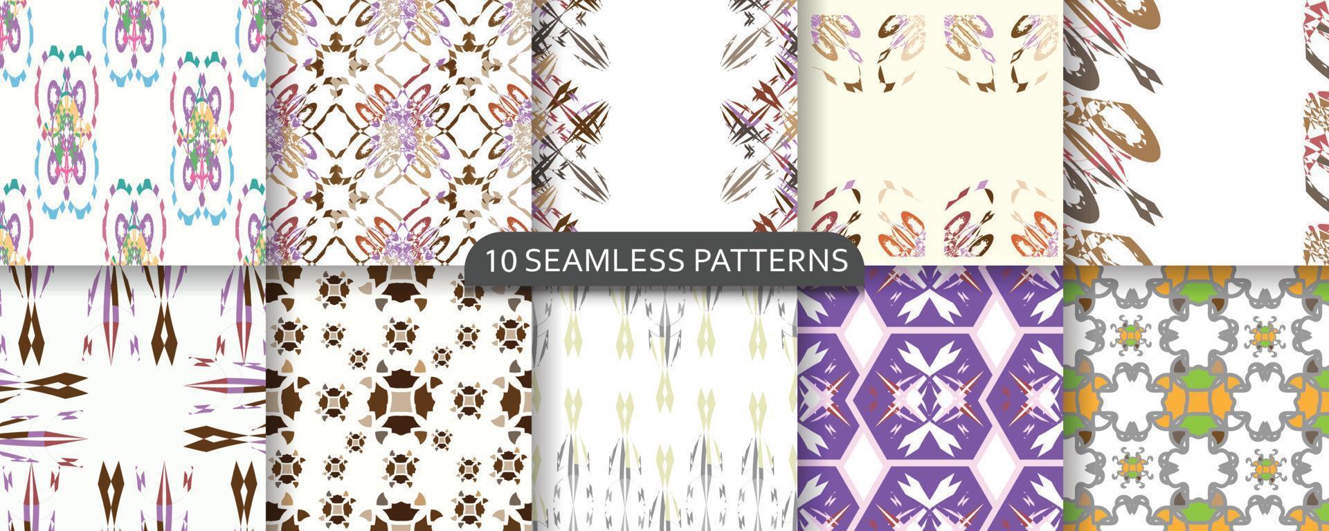Hand drawn circle pattern of brush stroke. vector seamless pattern set geometric texture shapes.