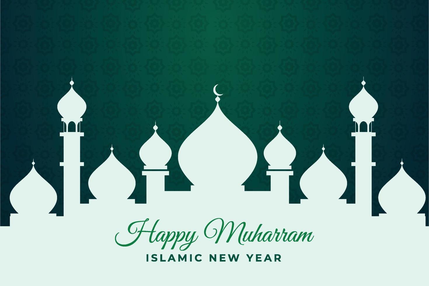 Elegant Design Islamic New Year Green Background vector