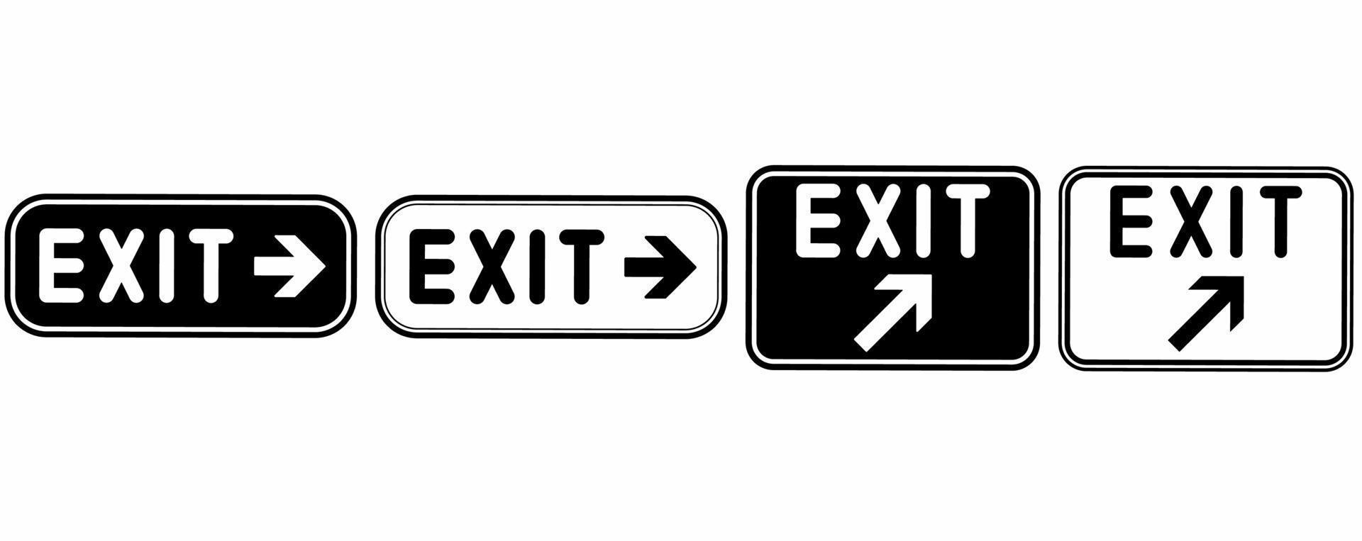 exit route sign set isolated on white background vector