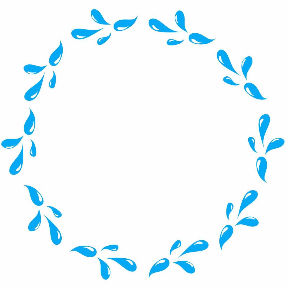 rounded blue water splash frame with copy space for your text or design vector