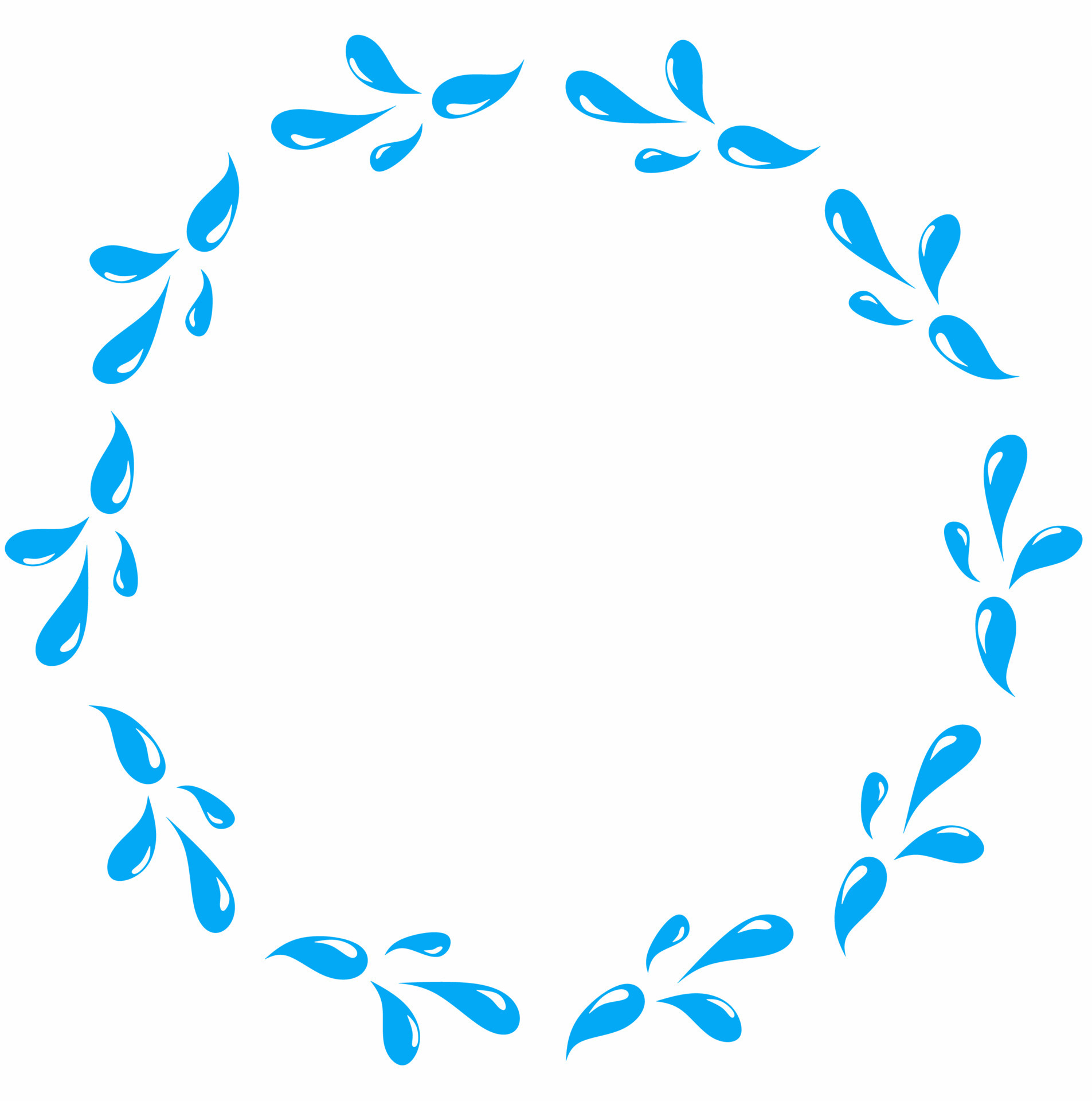 rounded blue water splash frame with copy space for your text or design