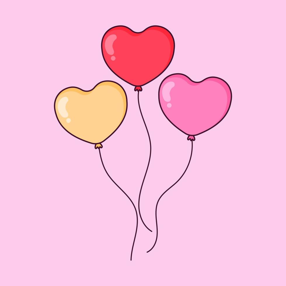 fondo de globos de corazón dibujado a mano. - vectores. vector