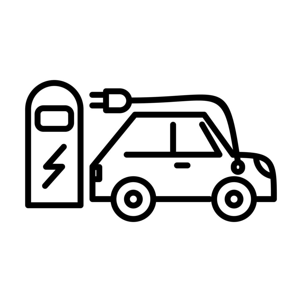 icono de vector de coche eléctrico