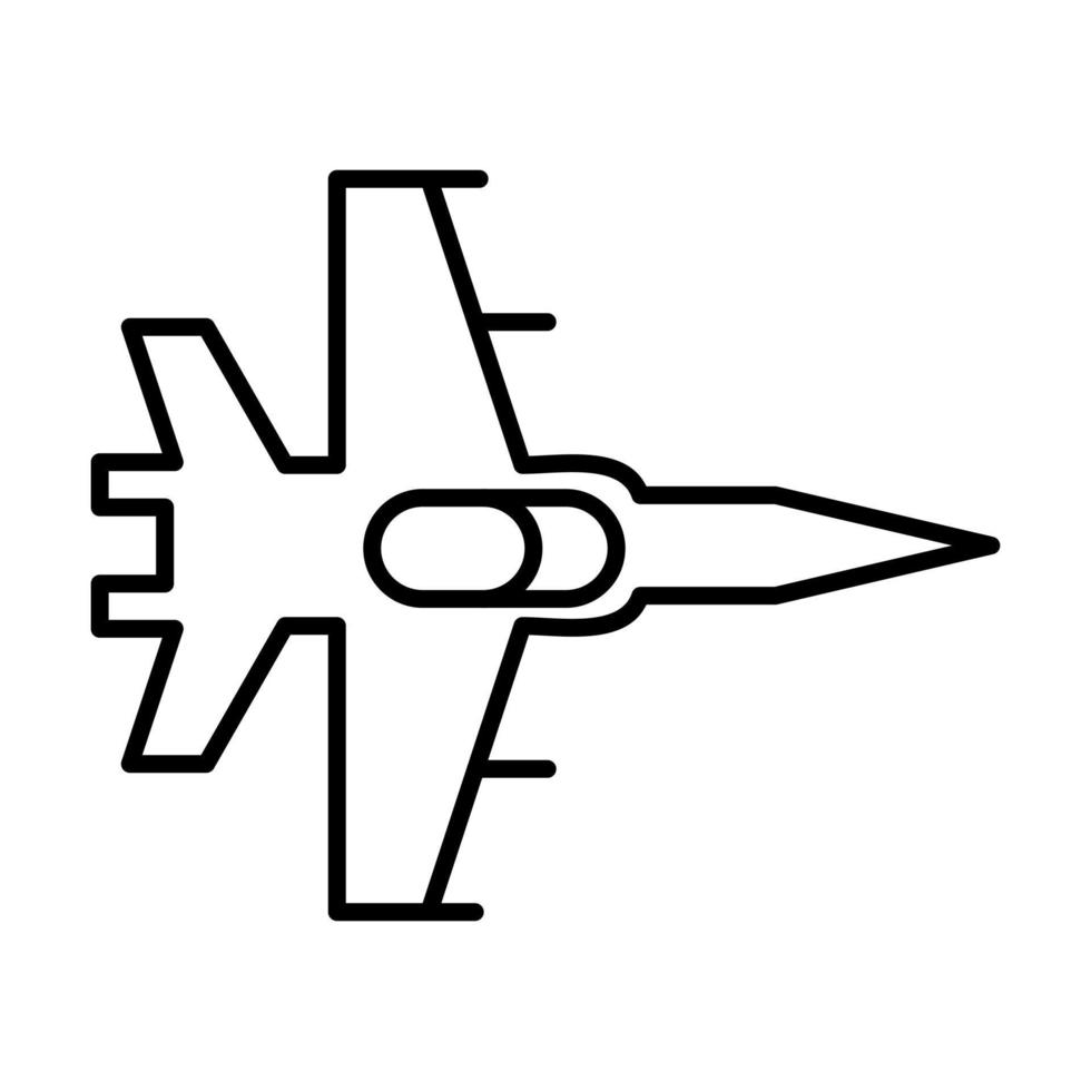 icono de vector de avión de combate