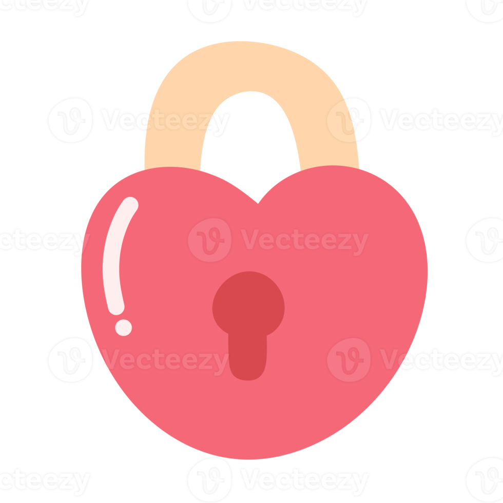 Love heart with lock icon. png