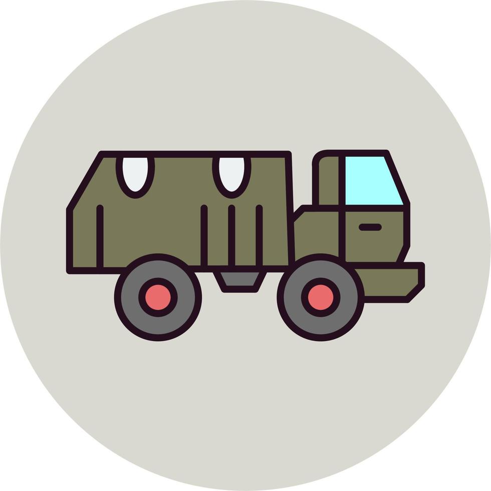 icono de vector de camión militar