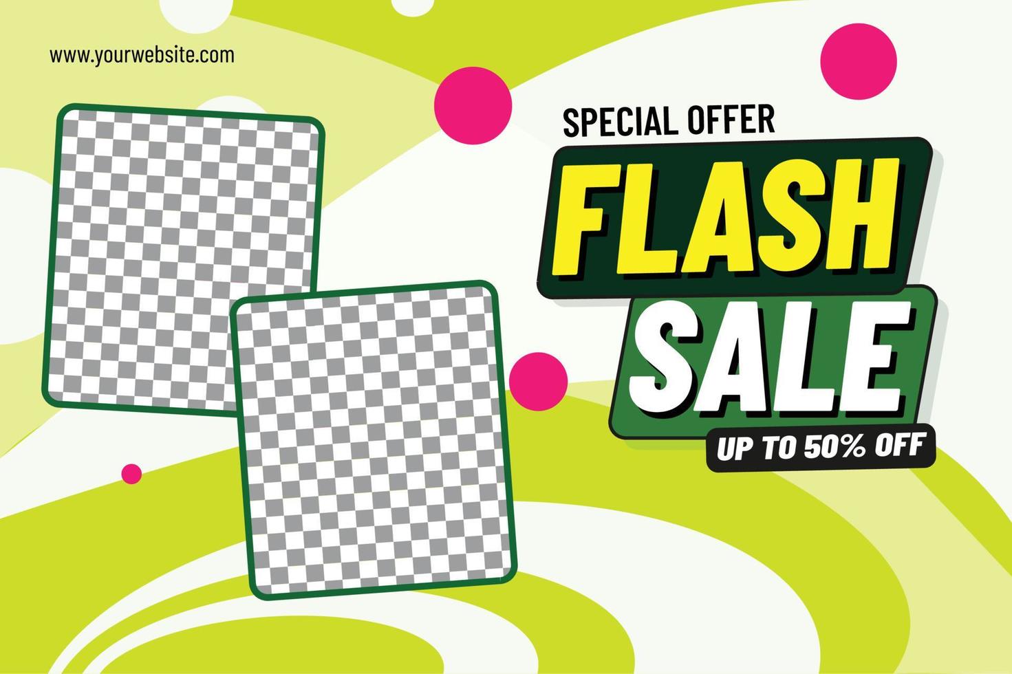 Flash sale banner with image preview vector