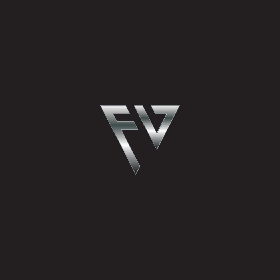 FA square logotriangle silver logo metal logo monogram black background vector