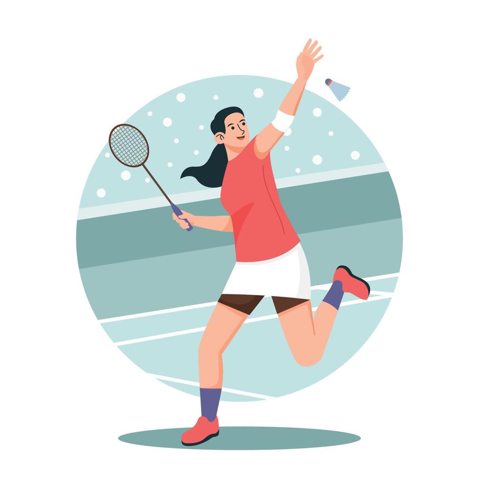 Female Badminton Player vector