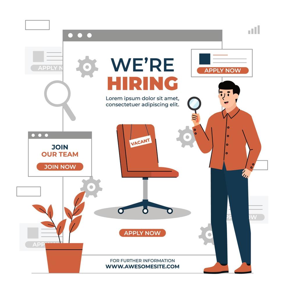 Job Vacancy Poster Template vector