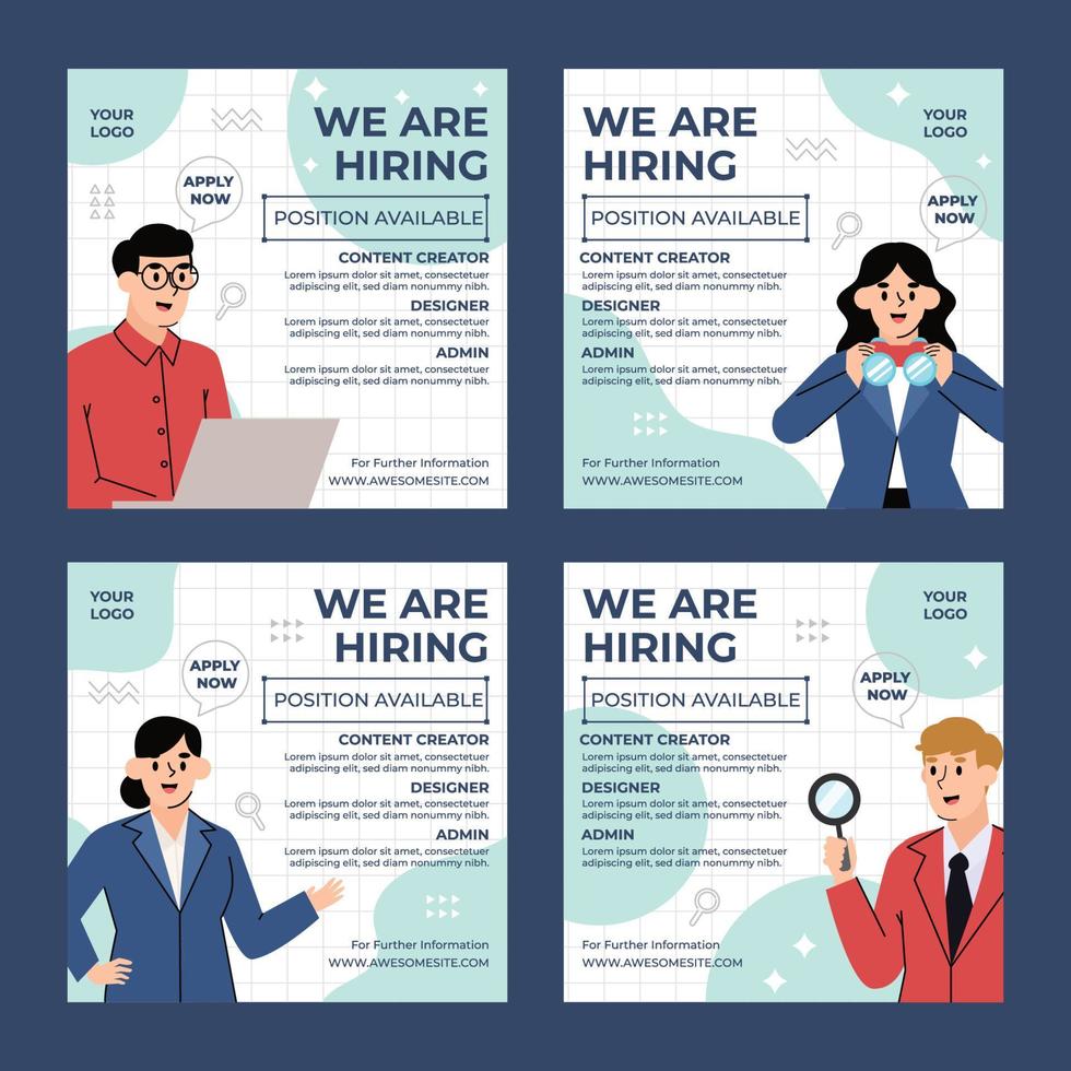 Job Vacancy Social Media Template vector