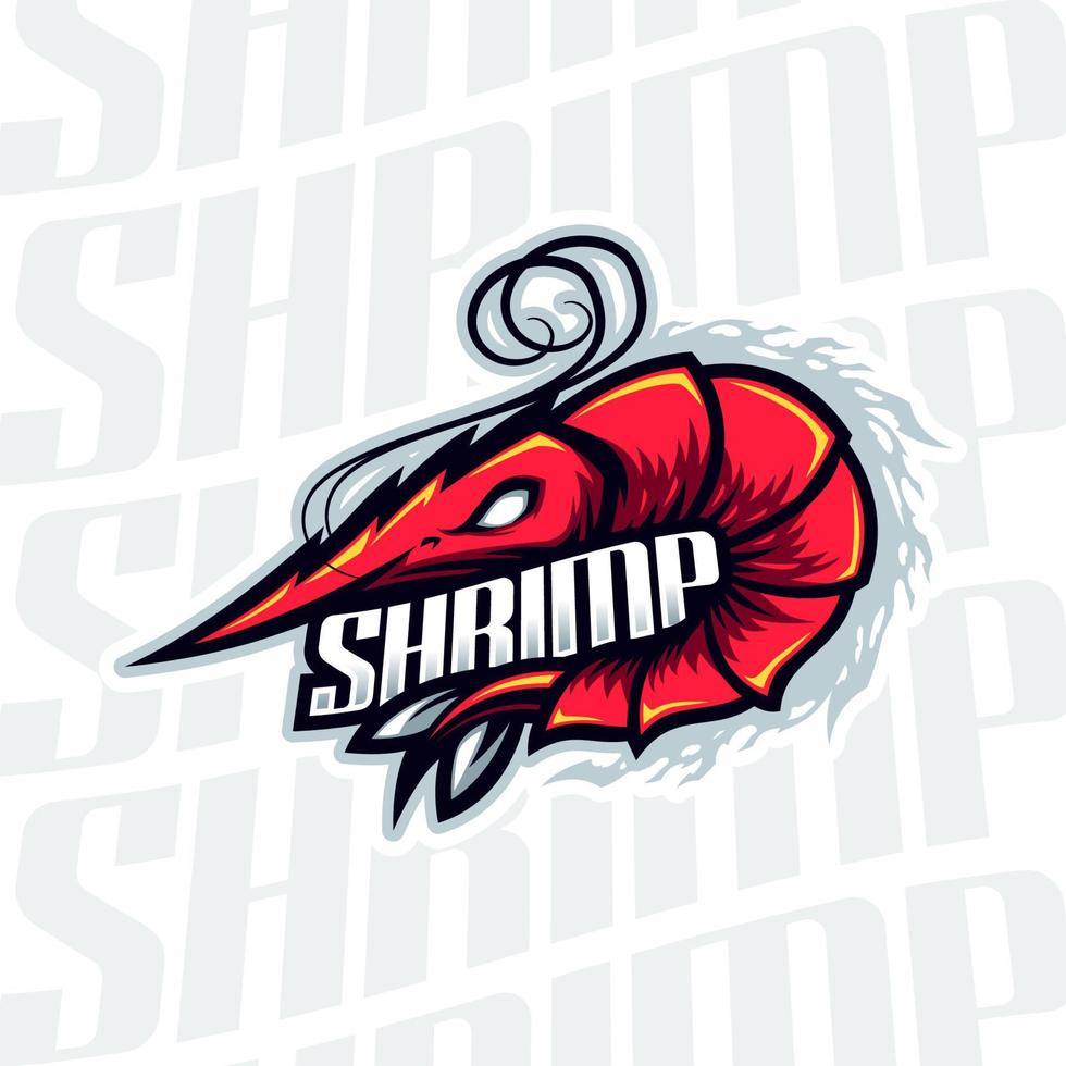 Red Shrimp Ocean Creature Mascot vector