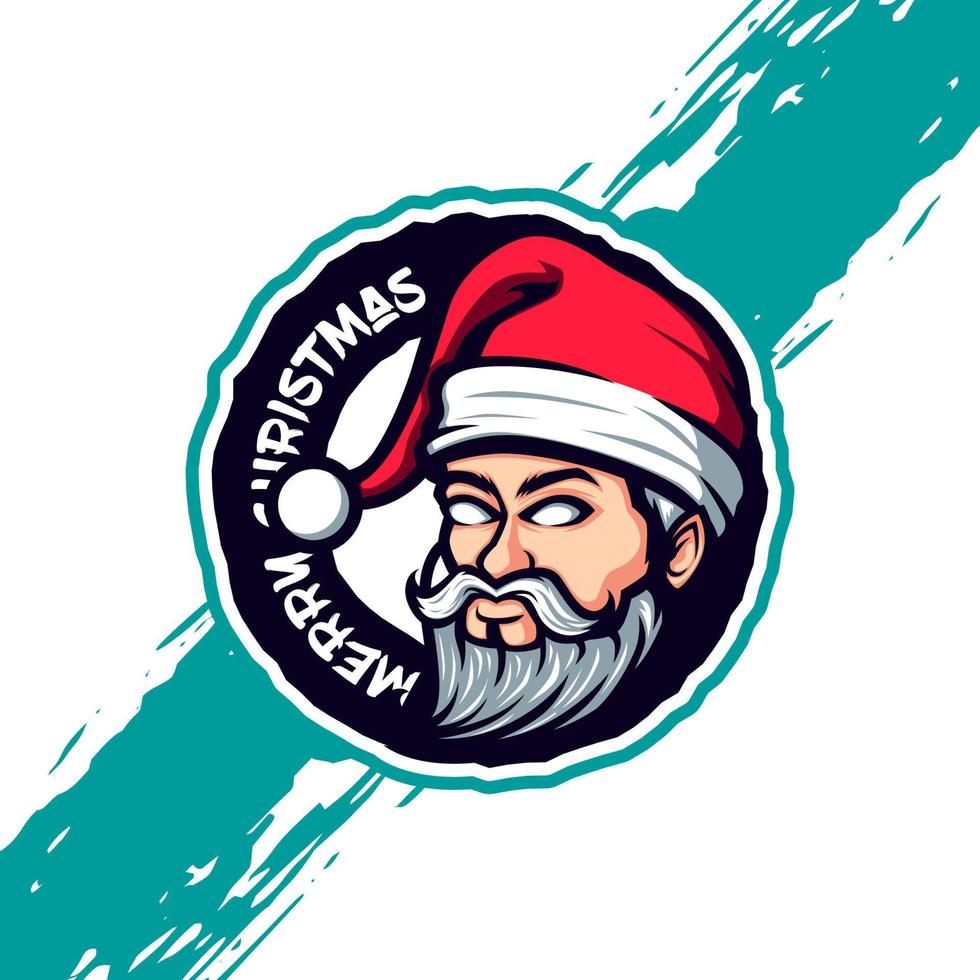 Emotional Chrismas Santa Head Fantasy Mascot vector