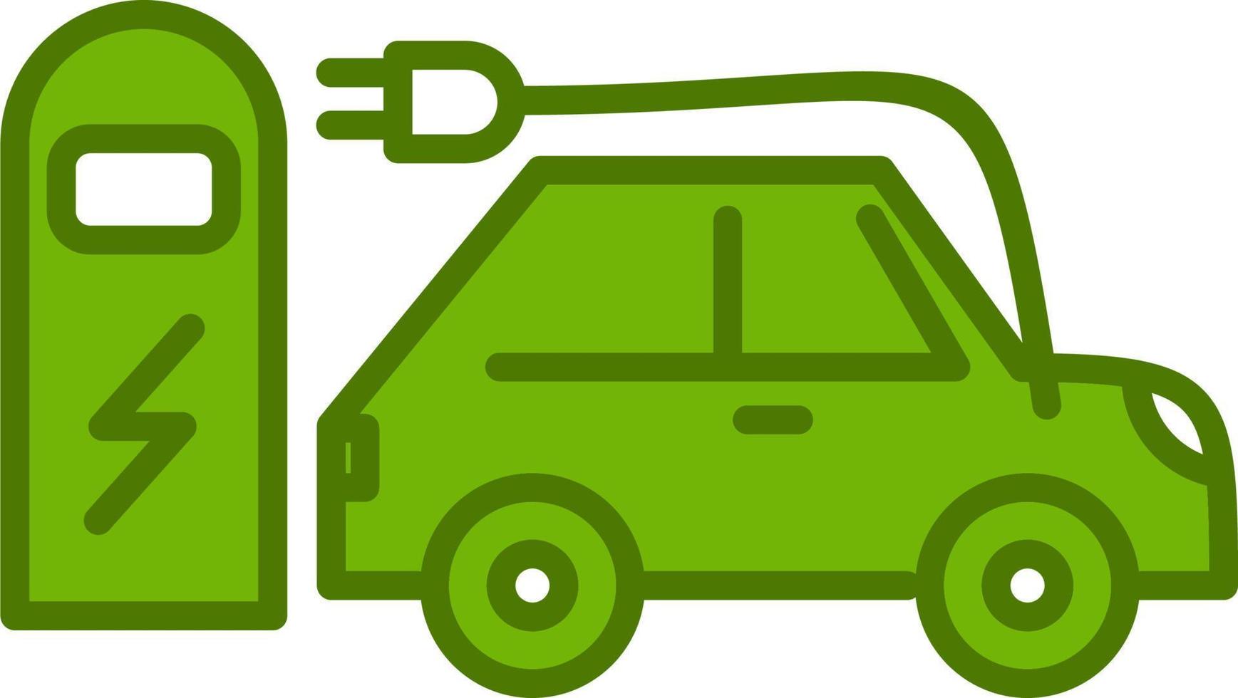 icono de vector de coche eléctrico