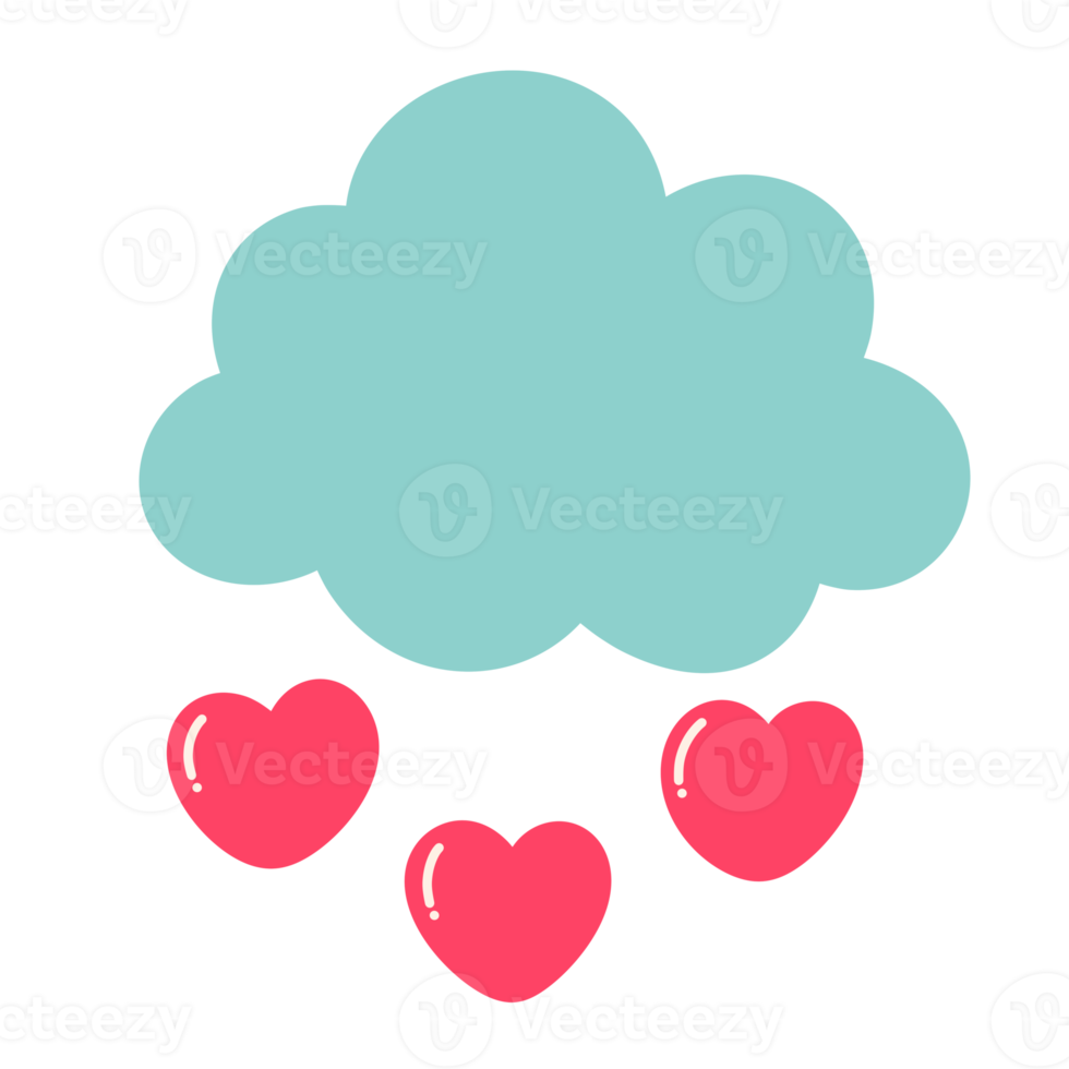 Cloud with falling hearts icon. png