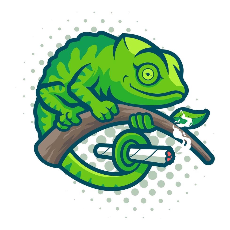 CHAMELEON CARTOON CHARACTER MASCOT ILLUSTRATION vector