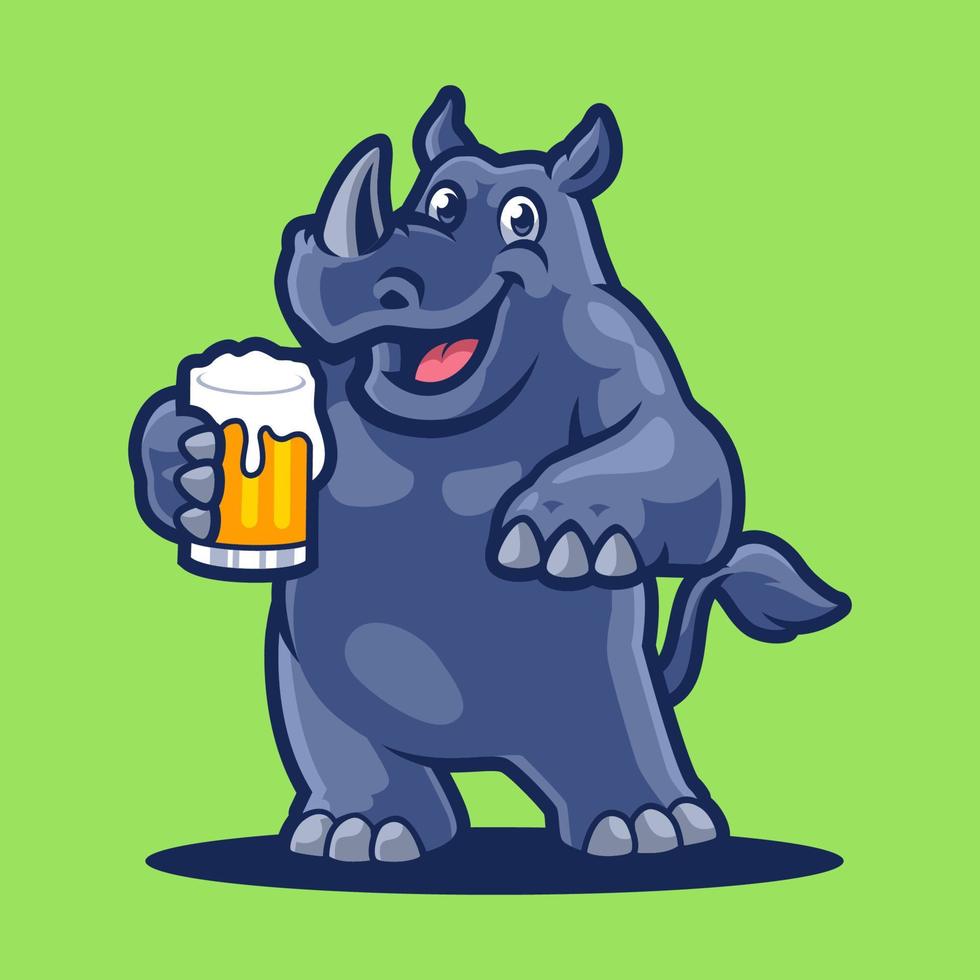 RHINOCEROS CARTOON CHARACTER MASCOT DESIGN vector