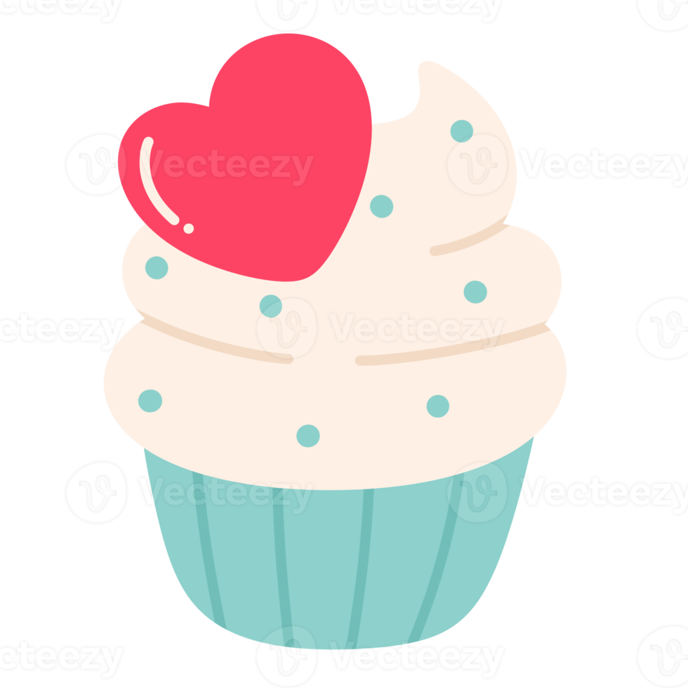 Happy valentine day cupcake icon. png