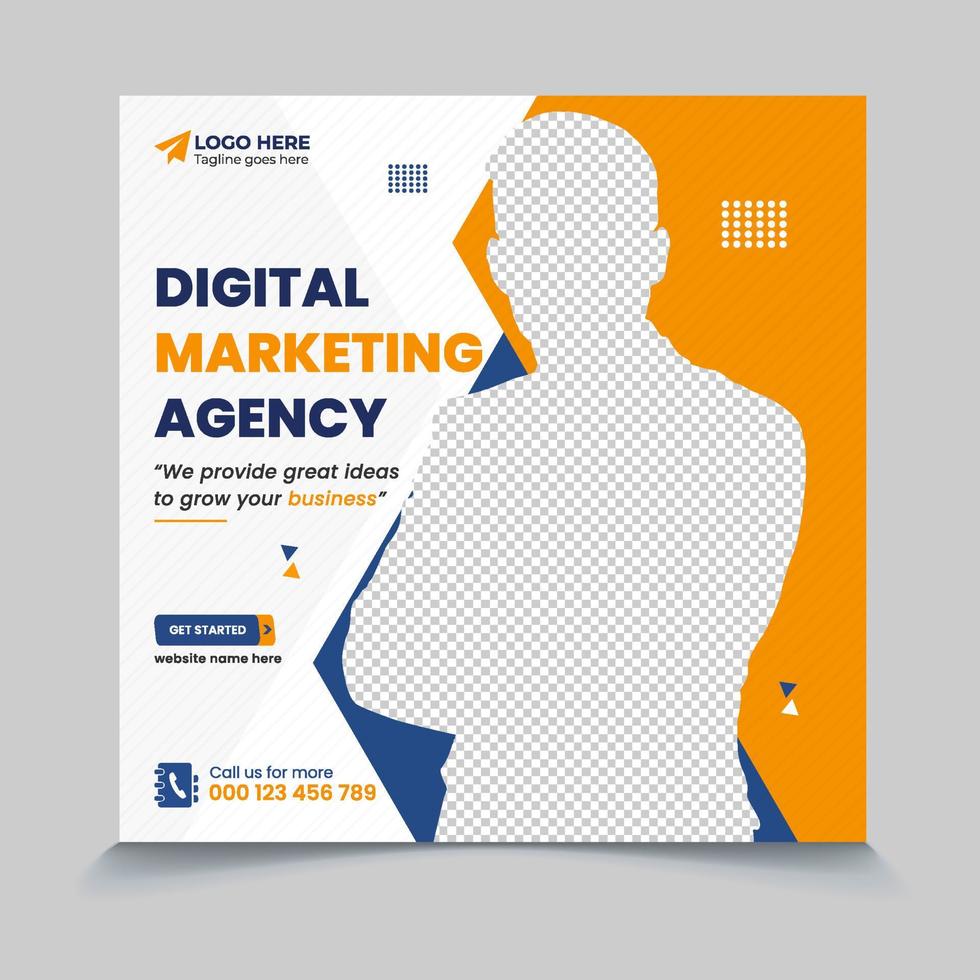 Digital marketing agency square promotional social media post template vector eps file