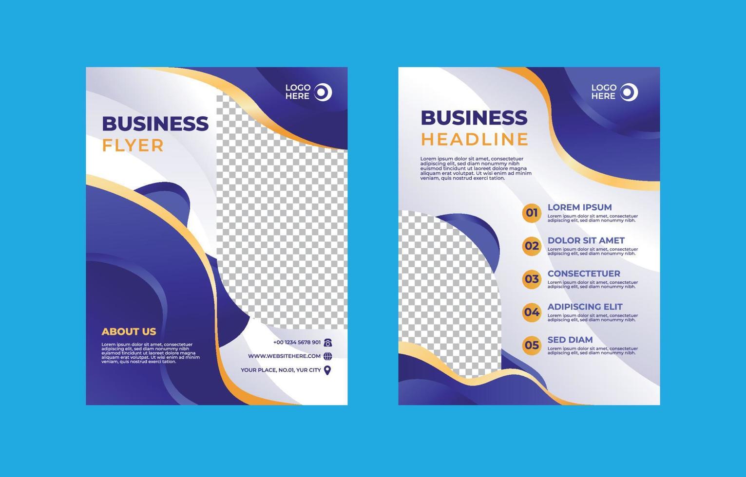 Gradient Style Business Flyer vector