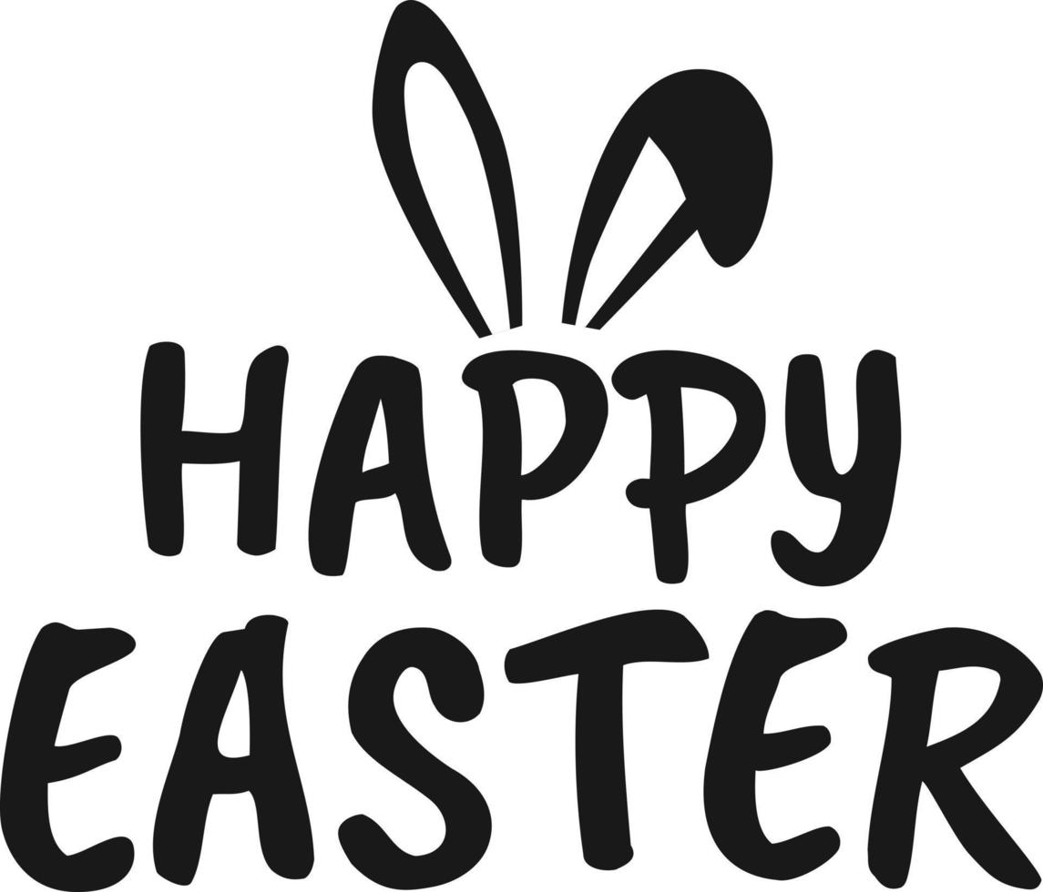 Happy Easter letter with Bunny ears on white background vector