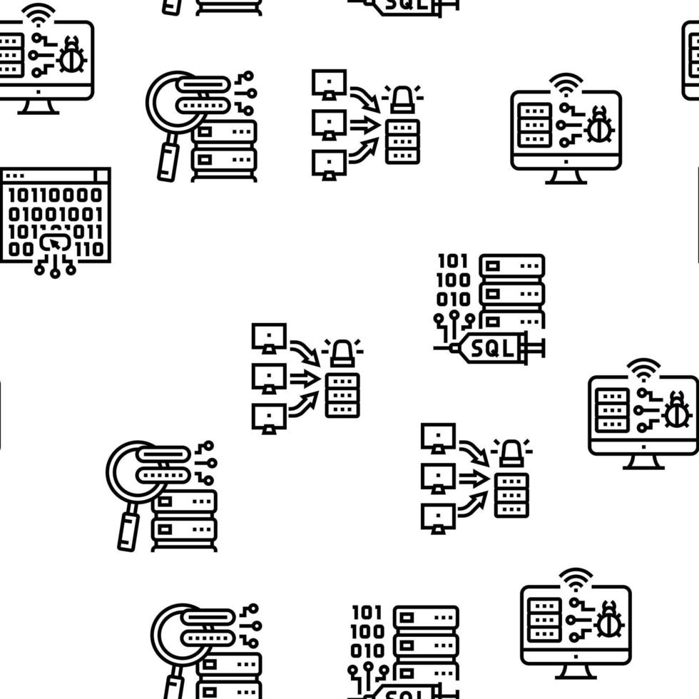 Cyber Crime Internet Business Vector Seamless Pattern