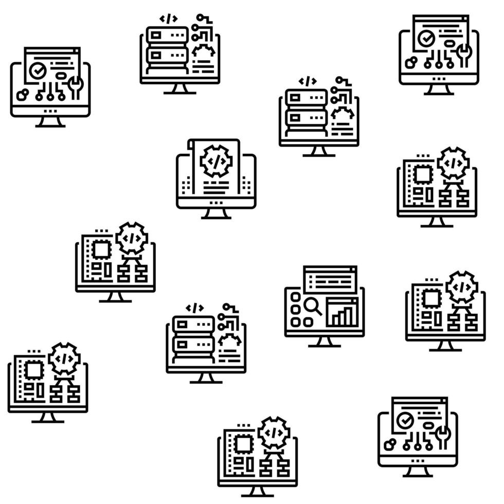 Software Program Development Vector Seamless Pattern