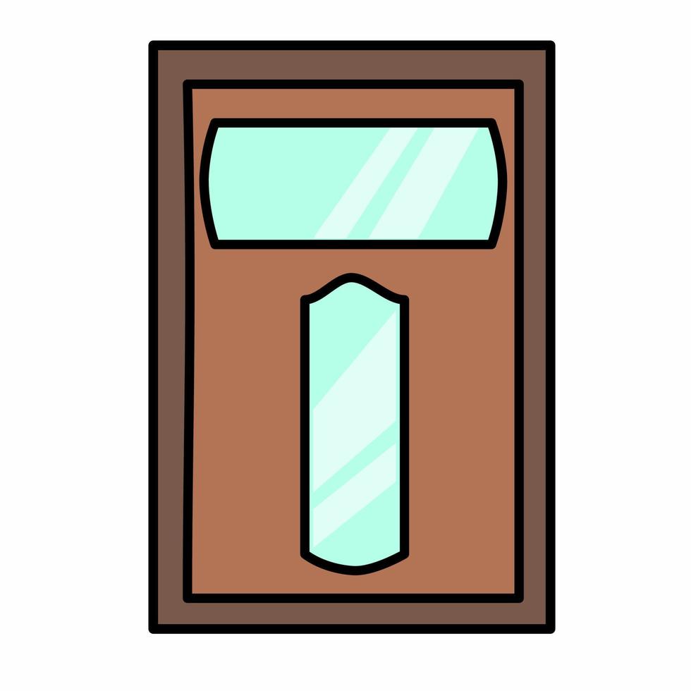 Vector illustration. House or room door, isolate white background. which can be used as icons and symbols