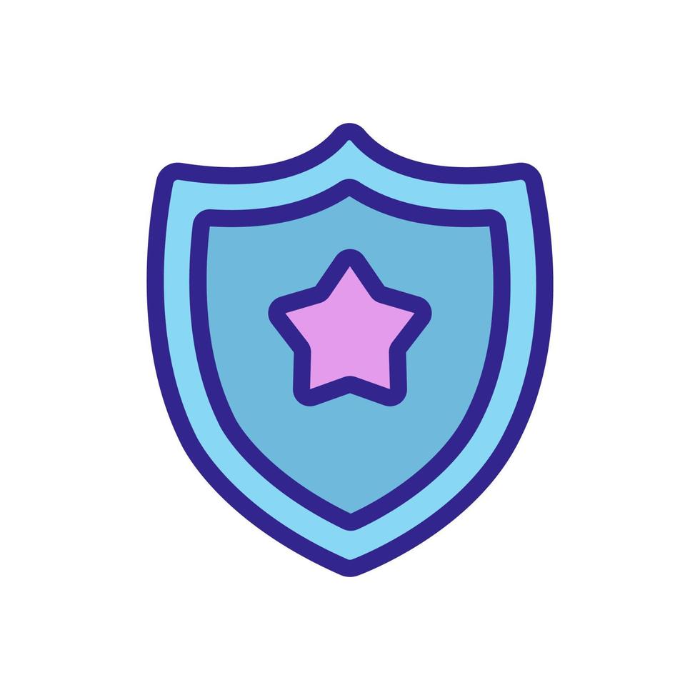 shield star icon vector outline illustration