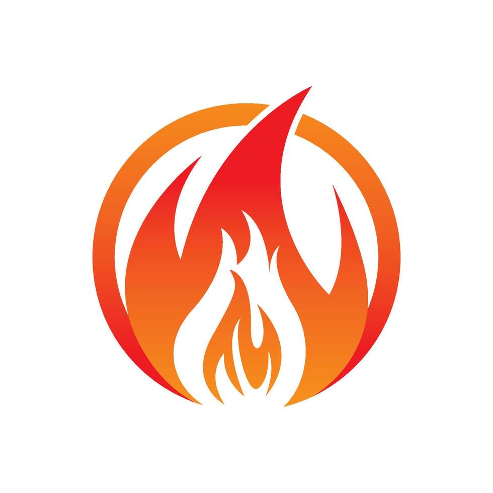 Fire logo design illustration and fire symbol vector