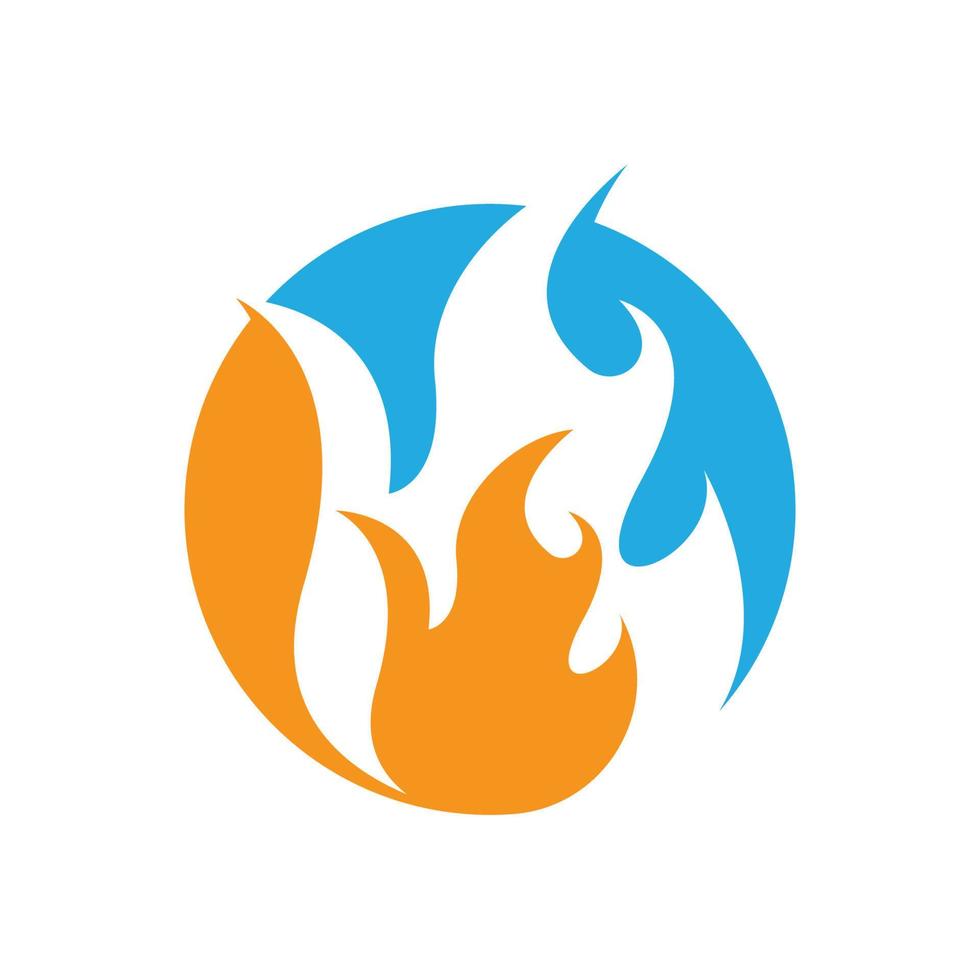 Fire logo design illustration and fire symbol vector