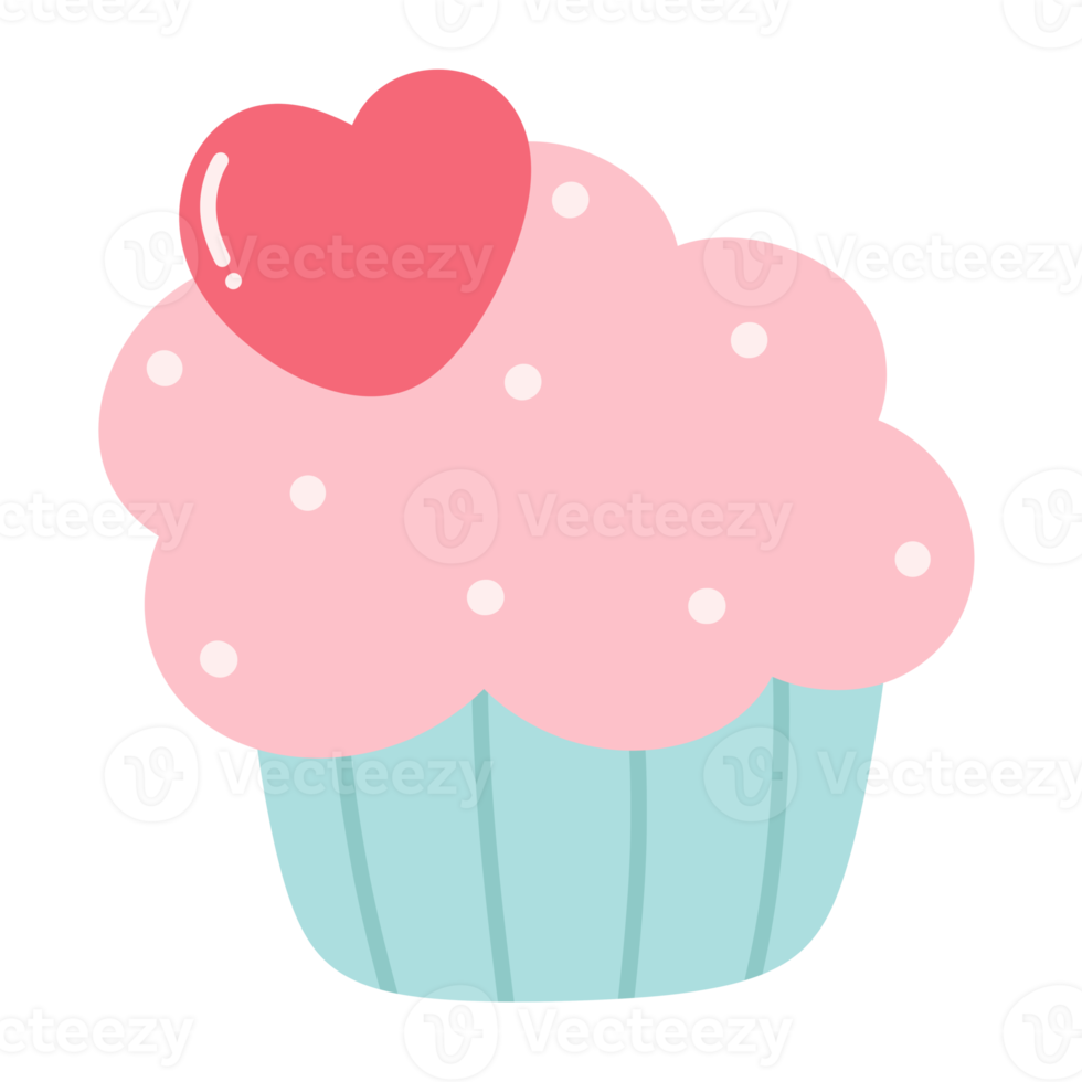 Happy valentine day cupcake icon. png